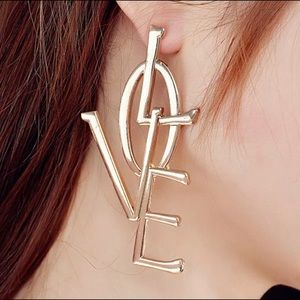 Rose Gold LOVE Post Earrings